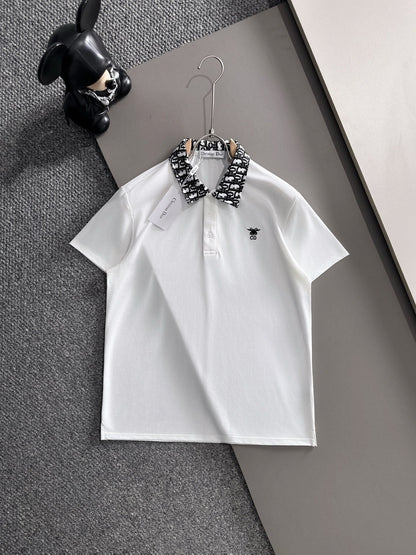 260511 New high-quality embroidered neckline jacquard patchwork design Polo shirt
