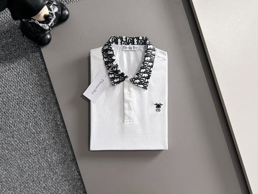260511 New high-quality embroidered neckline jacquard patchwork design Polo shirt