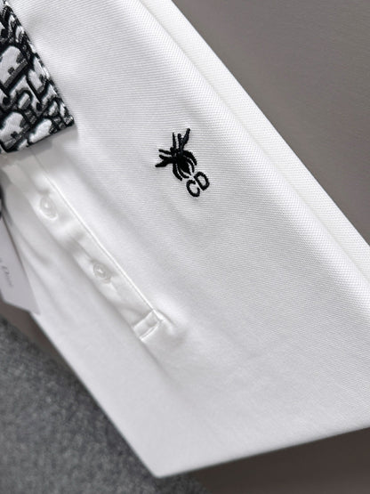 260511 New high-quality embroidered neckline jacquard patchwork design Polo shirt