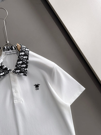 260511 New high-quality embroidered neckline jacquard patchwork design Polo shirt