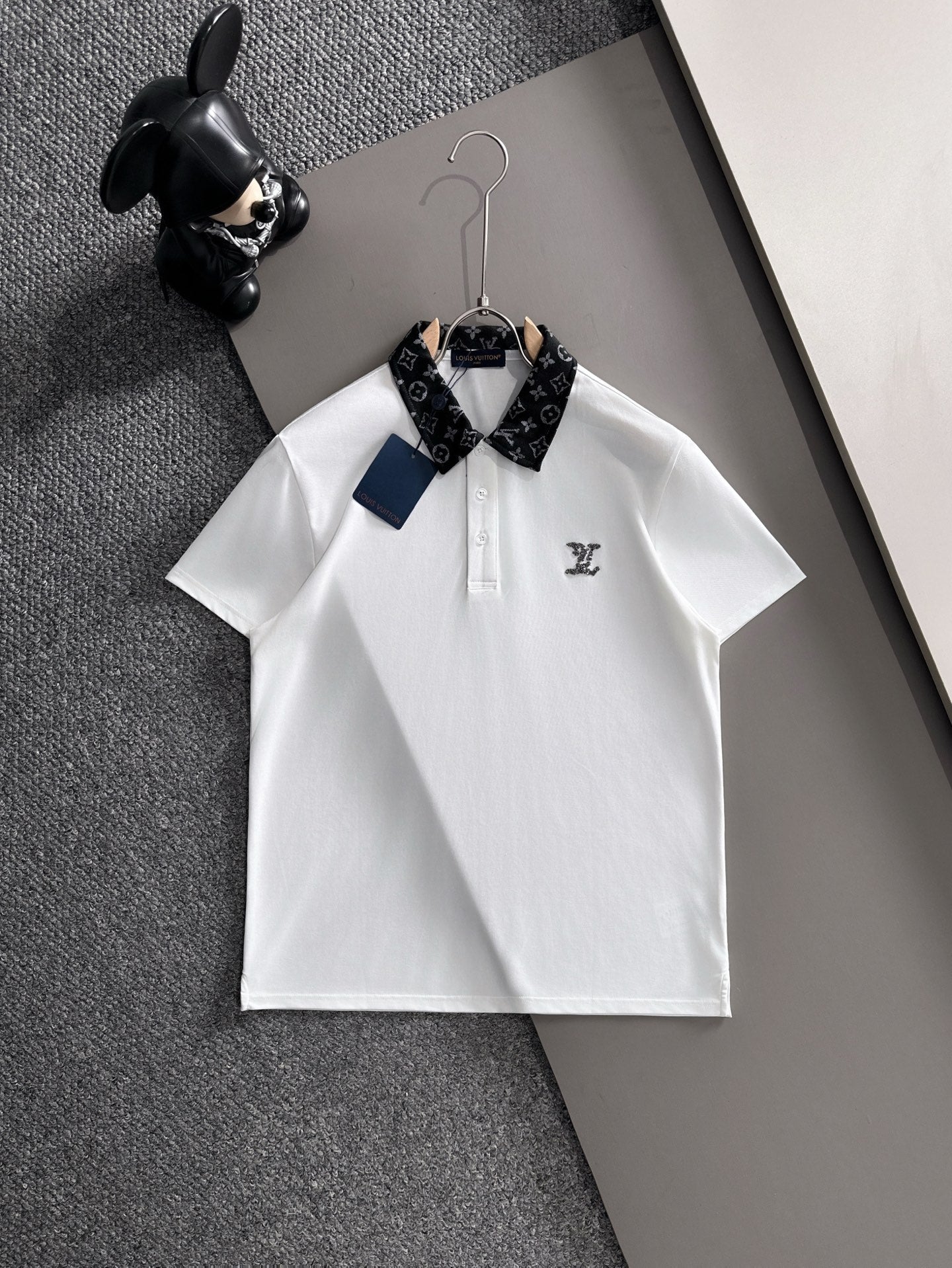 260511 New high-quality embroidered neckline jacquard patchwork design Polo shirt