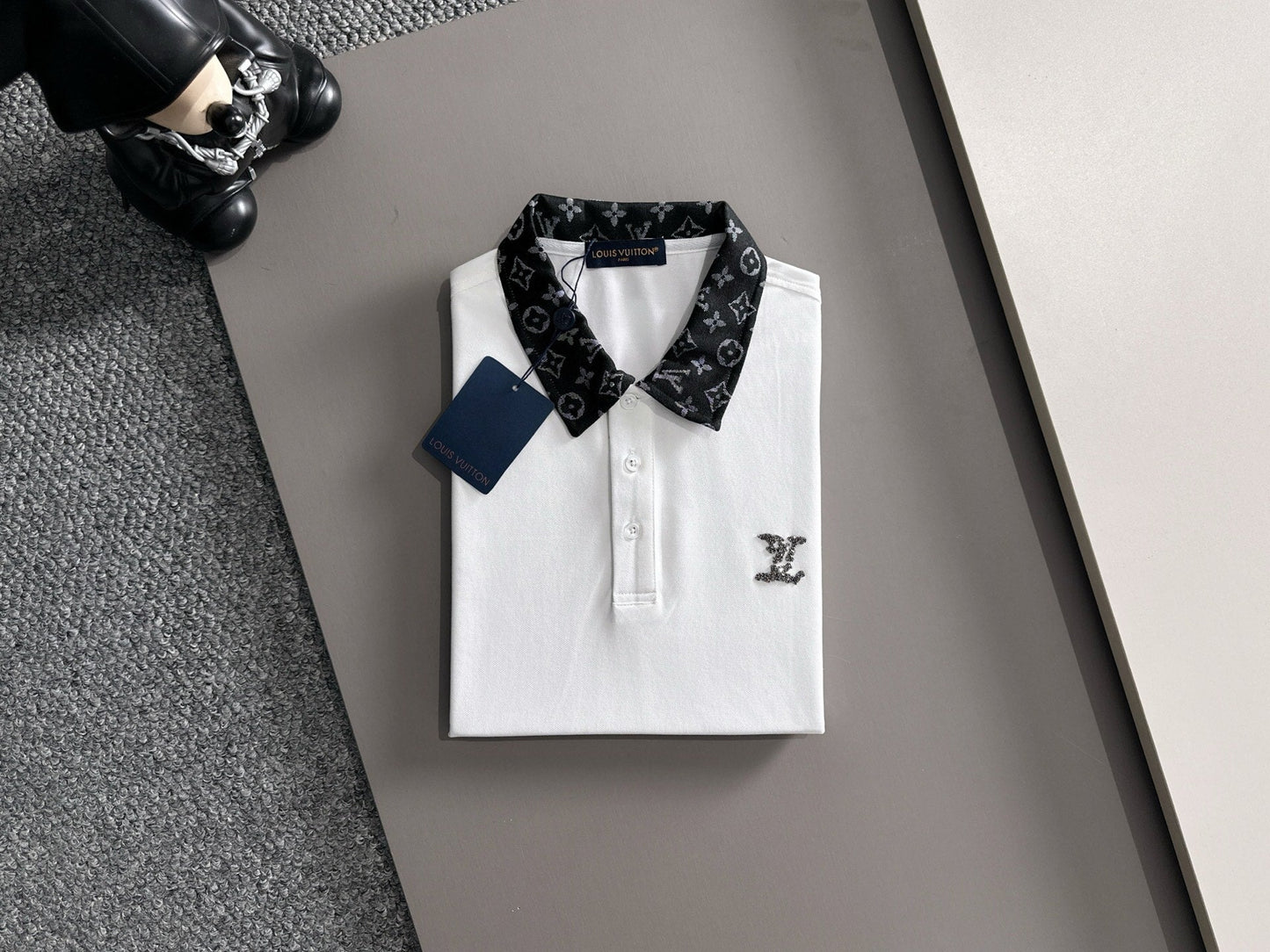 260511 New high-quality embroidered neckline jacquard patchwork design Polo shirt