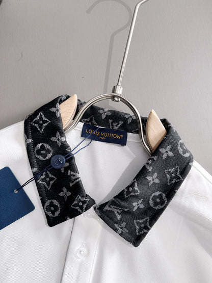 260511 New high-quality embroidered neckline jacquard patchwork design Polo shirt
