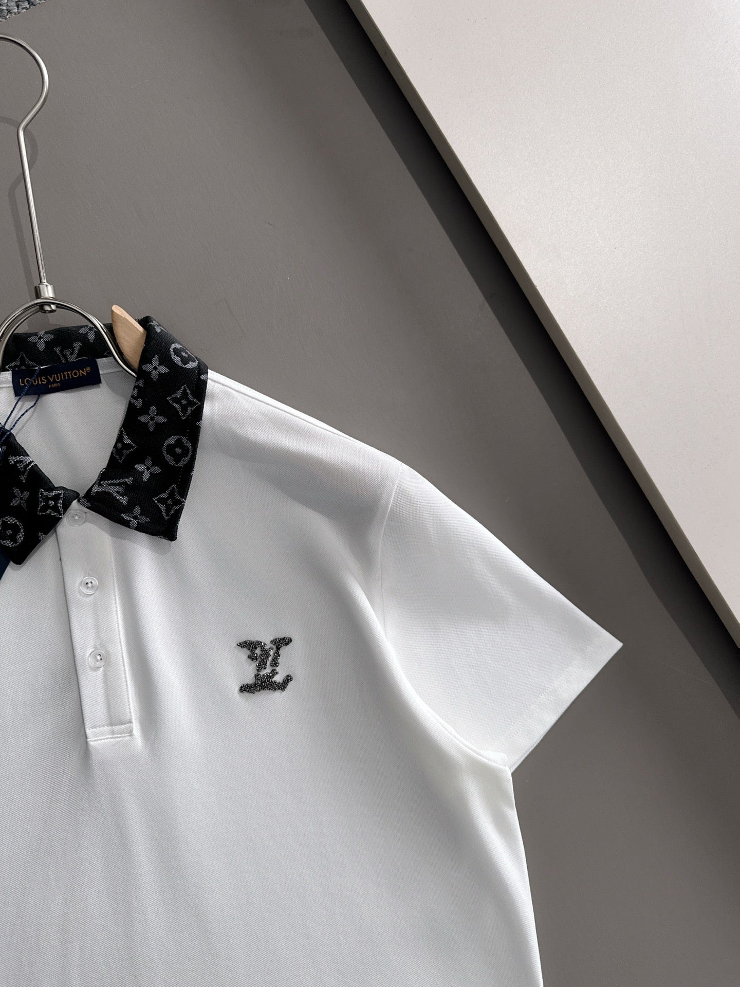 260511 New high-quality embroidered neckline jacquard patchwork design Polo shirt