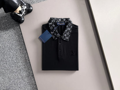 260511 New high-quality embroidered neckline jacquard patchwork design Polo shirt