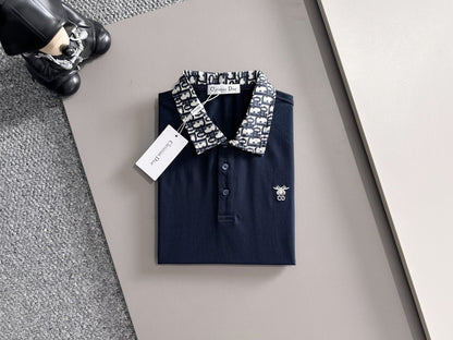 260511 New high-quality embroidered neckline jacquard patchwork design Polo shirt