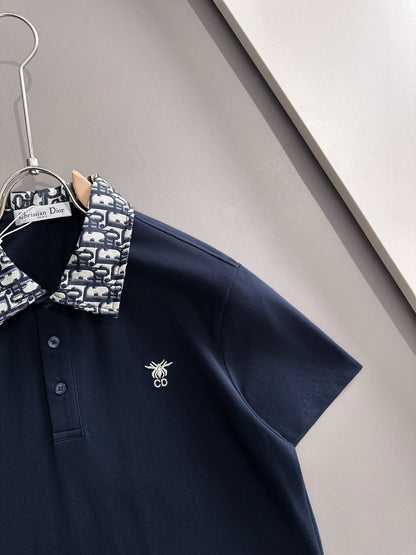 260511 New high-quality embroidered neckline jacquard patchwork design Polo shirt