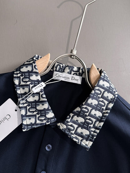 260511 New high-quality embroidered neckline jacquard patchwork design Polo shirt