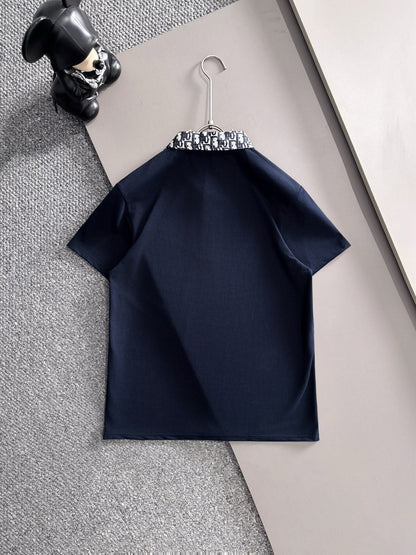 260511 New high-quality embroidered neckline jacquard patchwork design Polo shirt