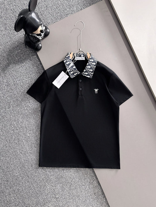 260511 New high-quality embroidered neckline jacquard patchwork design Polo shirt