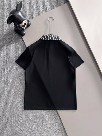 260511 New high-quality embroidered neckline jacquard patchwork design Polo shirt