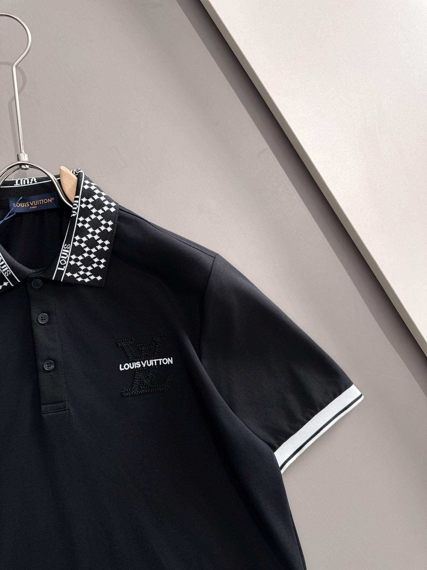 260511 New high-quality embroidered neckline jacquard patchwork design Polo shirt