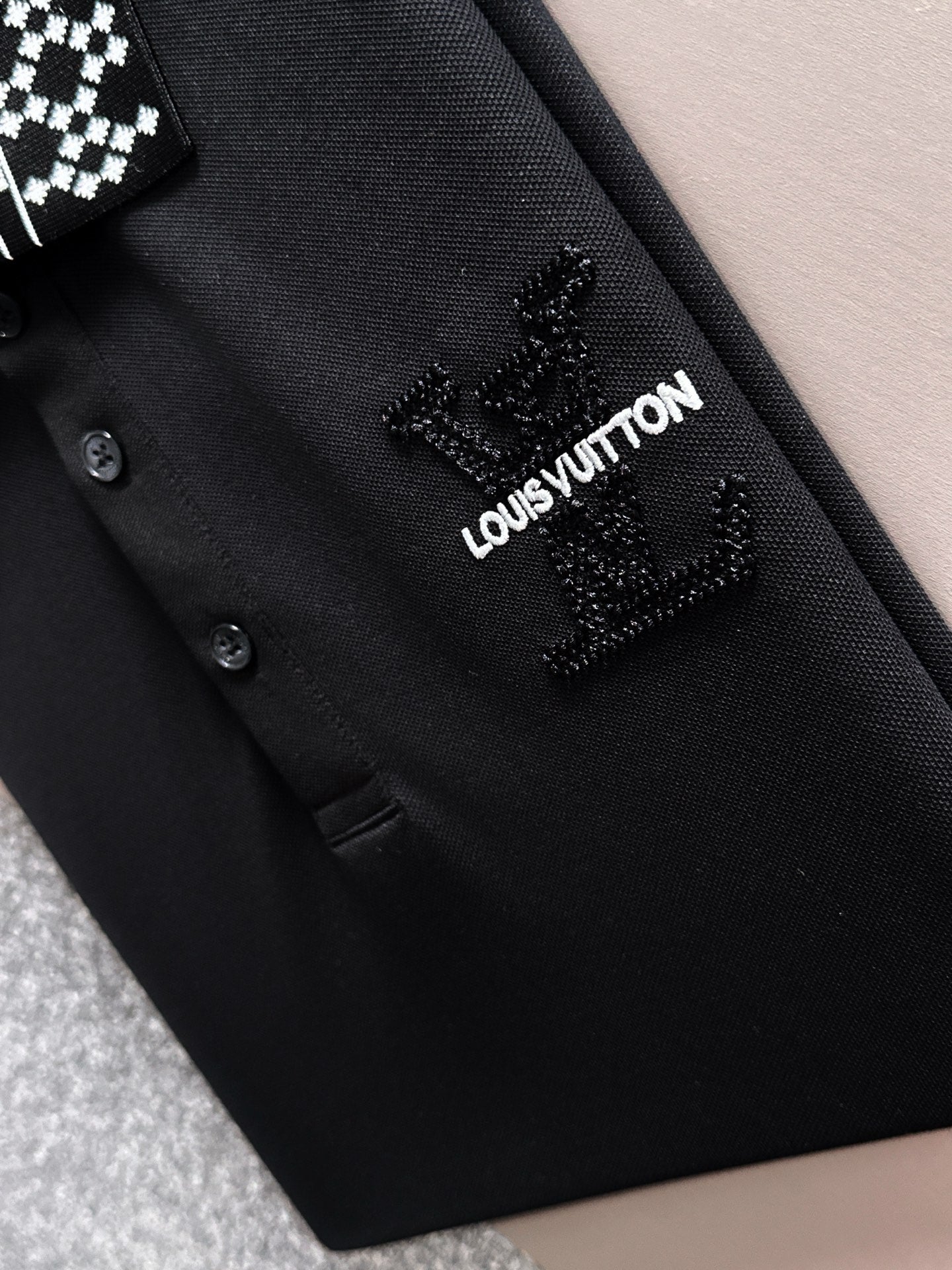 260511 New high-quality embroidered neckline jacquard patchwork design Polo shirt