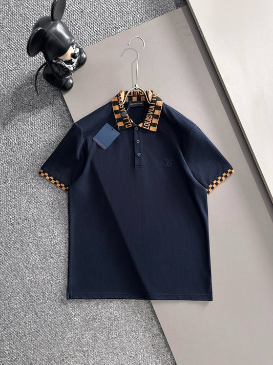 260511 New high-quality embroidered neckline jacquard patchwork design Polo shirt