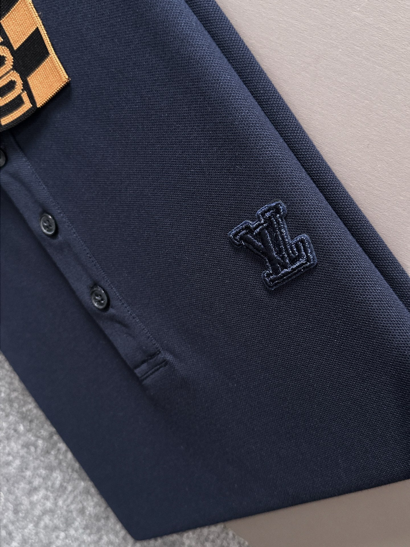 260511 New high-quality embroidered neckline jacquard patchwork design Polo shirt