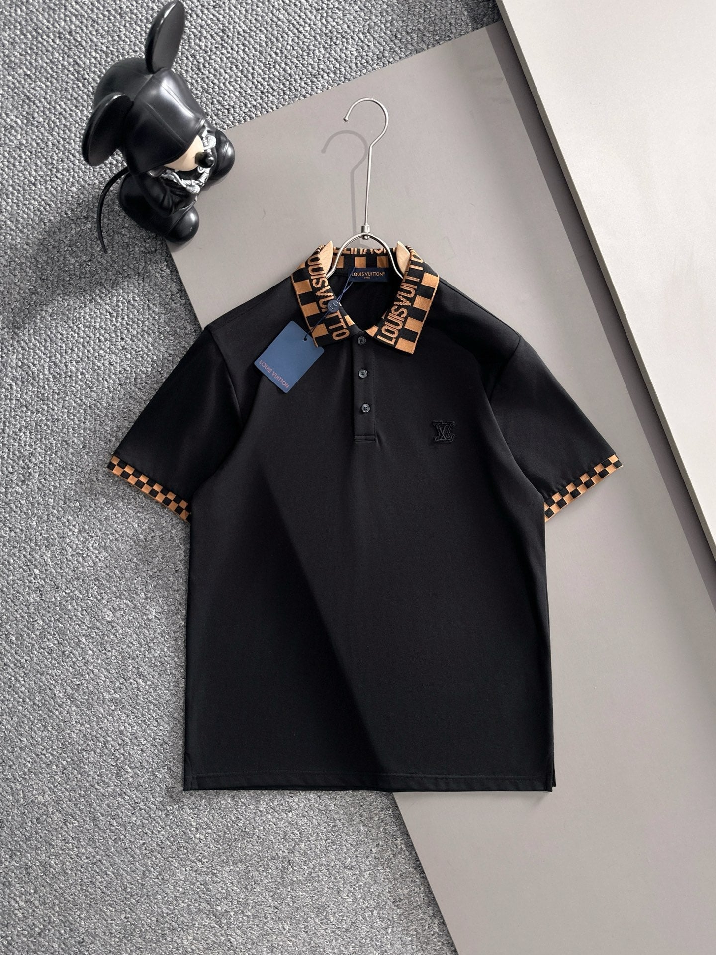260511 New high-quality embroidered neckline jacquard patchwork design Polo shirt