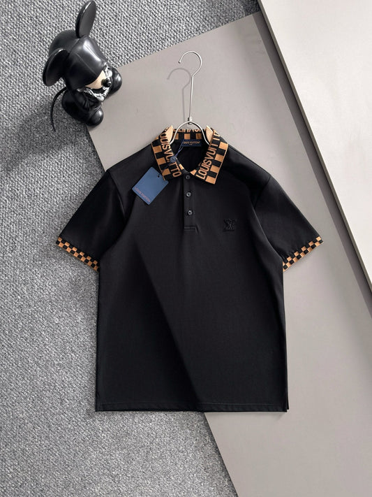 260511 New high-quality embroidered neckline jacquard patchwork design Polo shirt