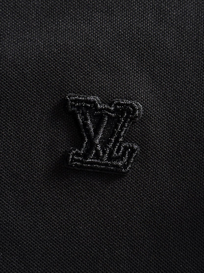 260511 New high-quality embroidered neckline jacquard patchwork design Polo shirt