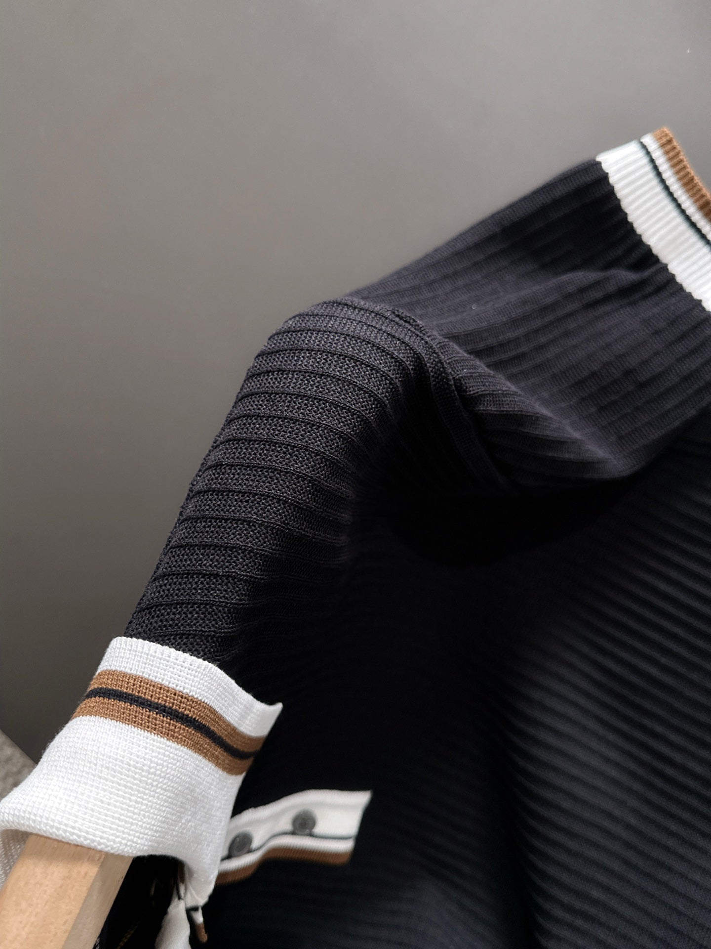 260511 New high-quality combed cotton yarn interwoven collar-neck knitted POLO