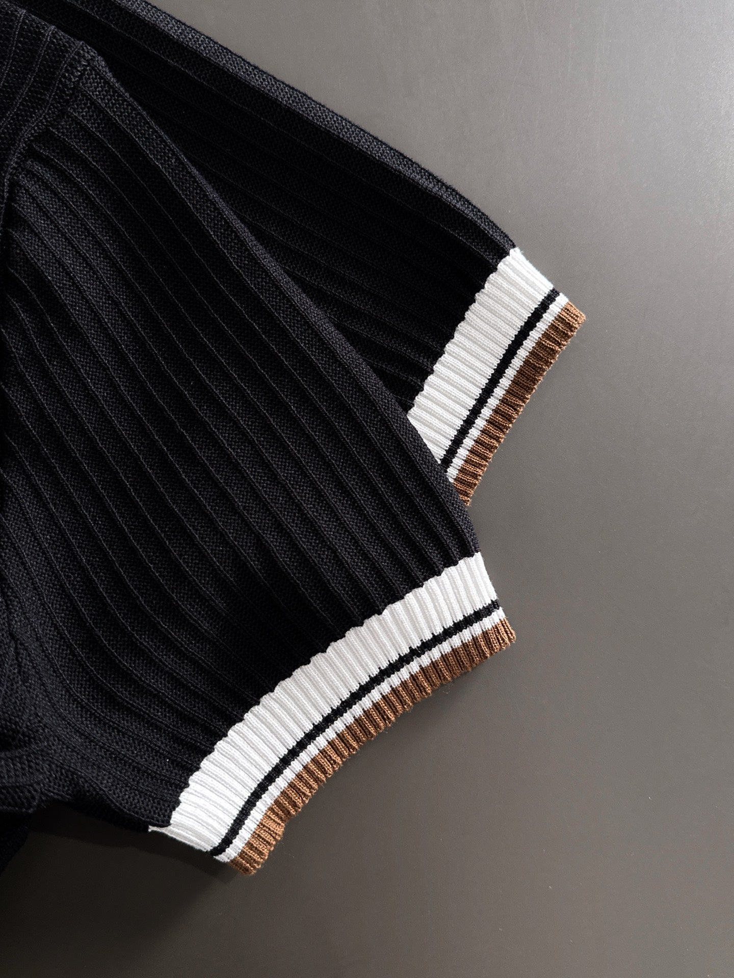 260511 New high-quality combed cotton yarn interwoven collar-neck knitted POLO