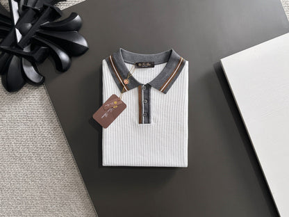260511 New high-quality combed cotton yarn interwoven collar-neck knitted POLO