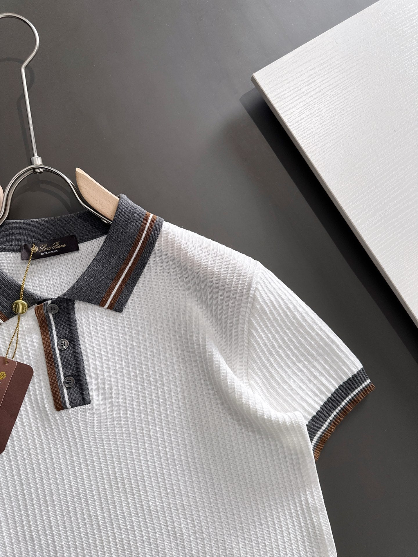 260511 New high-quality combed cotton yarn interwoven collar-neck knitted POLO