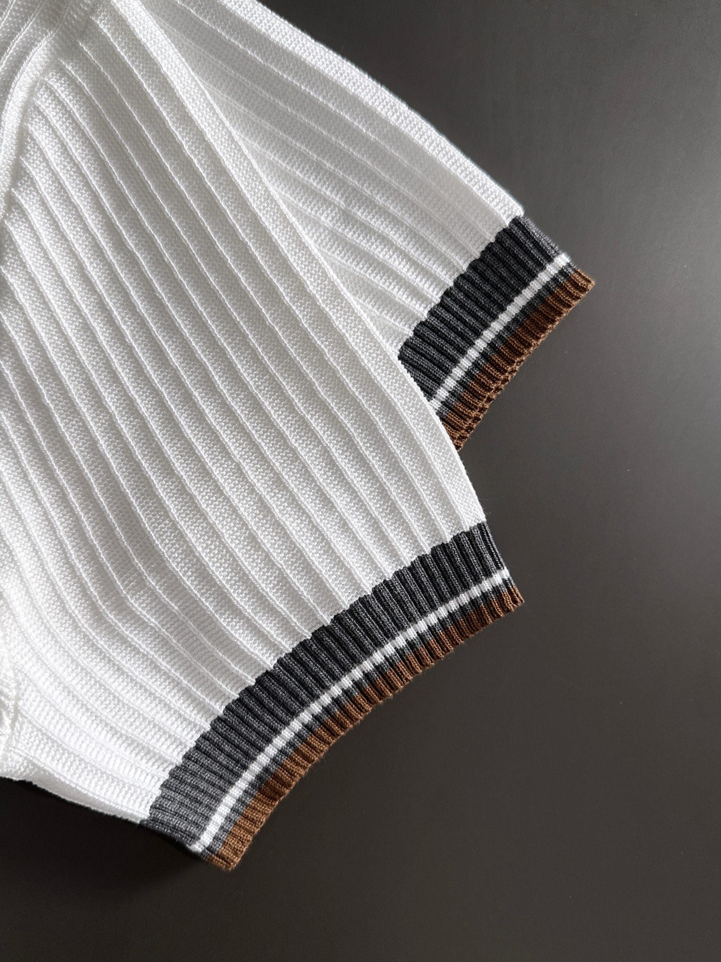 260511 New high-quality combed cotton yarn interwoven collar-neck knitted POLO