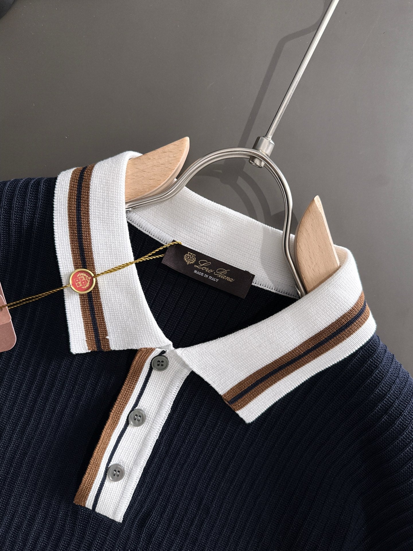 260511 New high-quality combed cotton yarn interwoven collar-neck knitted POLO