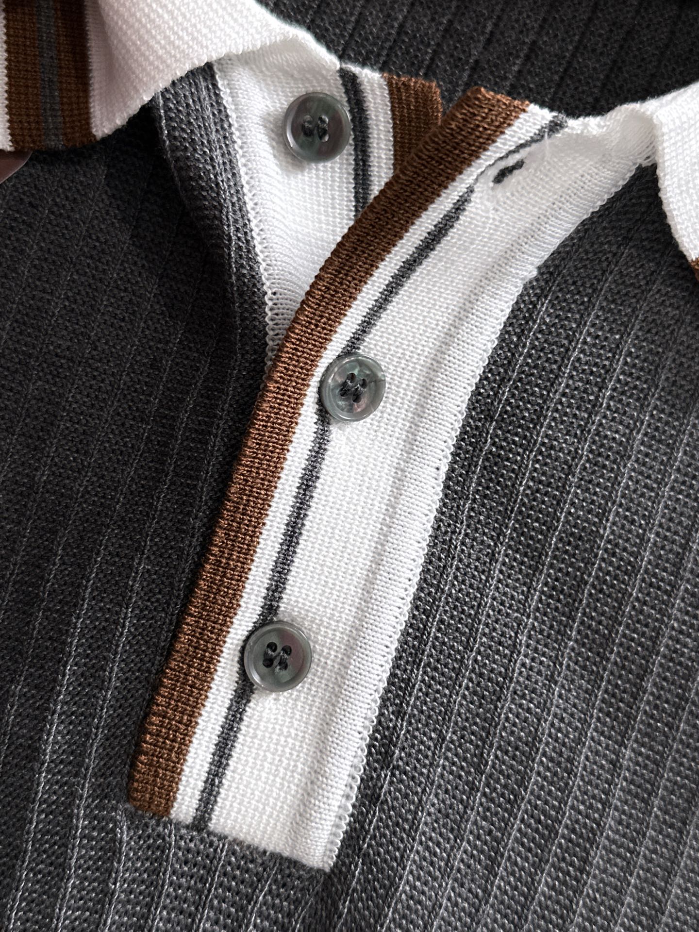 260511 New high-quality combed cotton yarn interwoven collar-neck knitted POLO