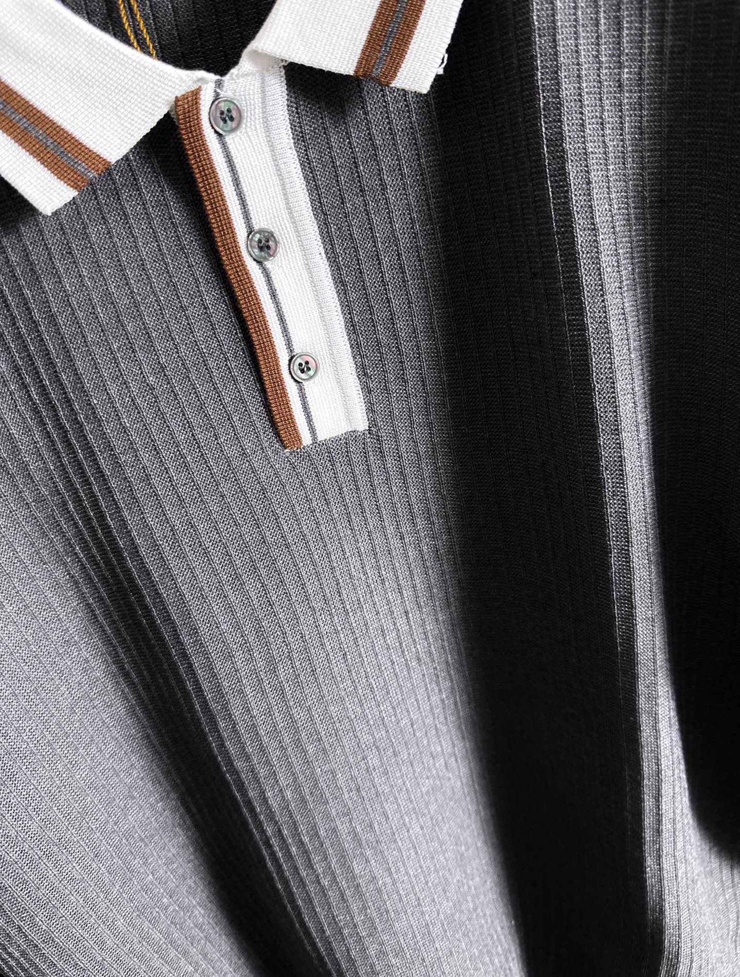 260511 New high-quality combed cotton yarn interwoven collar-neck knitted POLO
