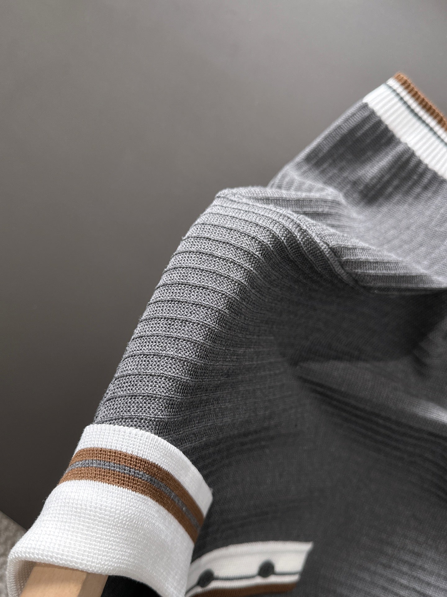 260511 New high-quality combed cotton yarn interwoven collar-neck knitted POLO