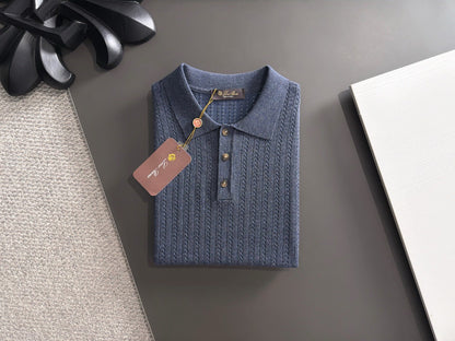 260511 New high-quality combed cotton yarn knitted polo shirt