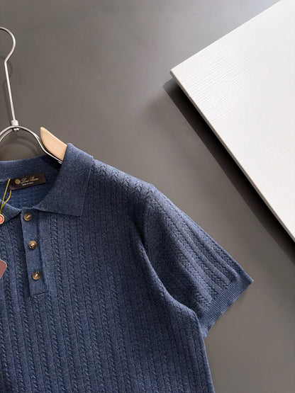 260511 New high-quality combed cotton yarn knitted polo shirt