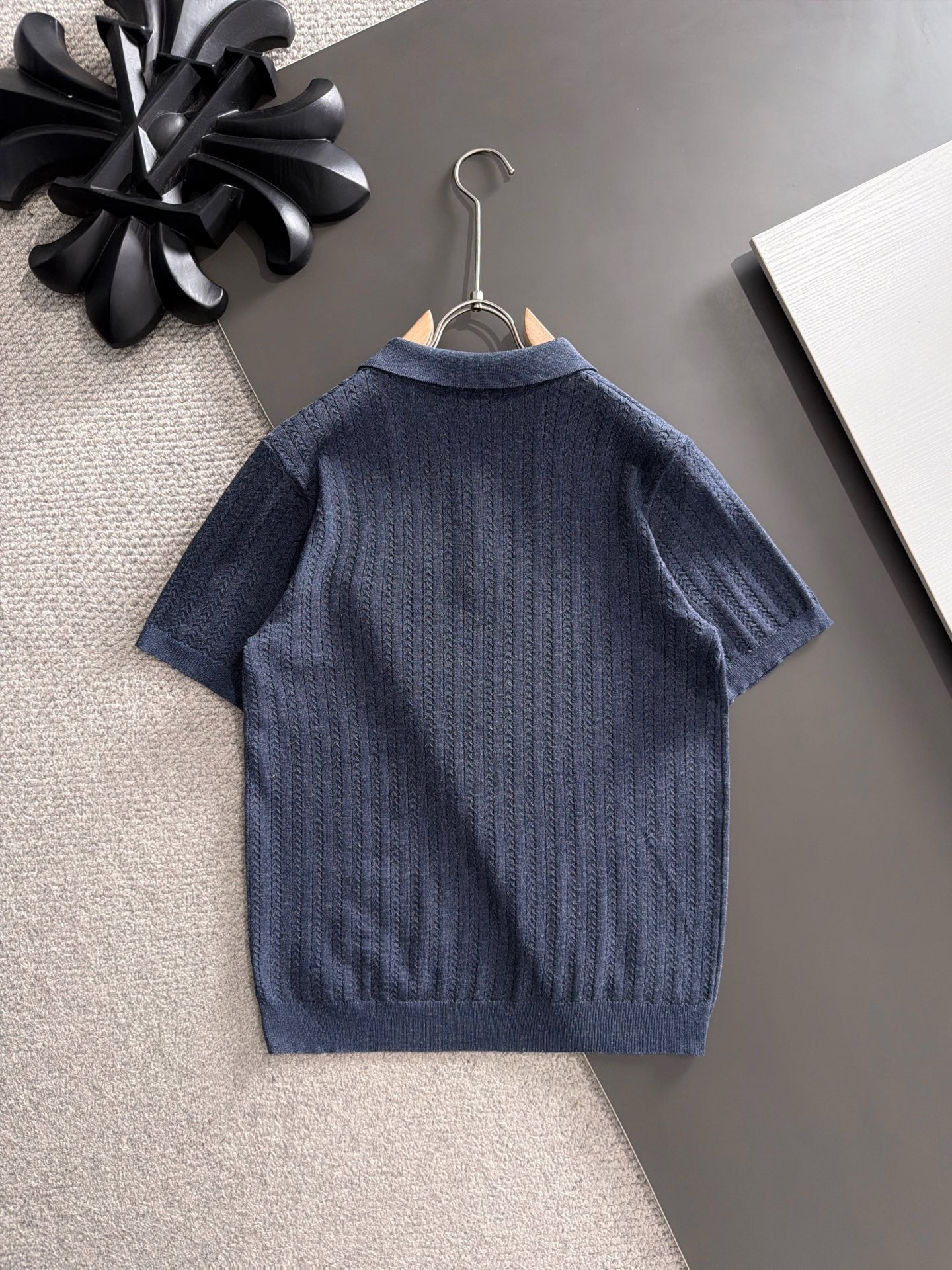 260511 New high-quality combed cotton yarn knitted polo shirt