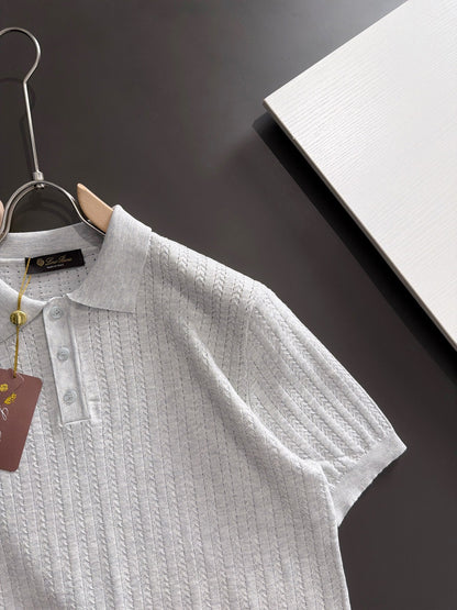 260511 New high-quality combed cotton yarn knitted polo shirt