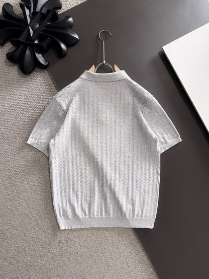 260511 New high-quality combed cotton yarn knitted polo shirt