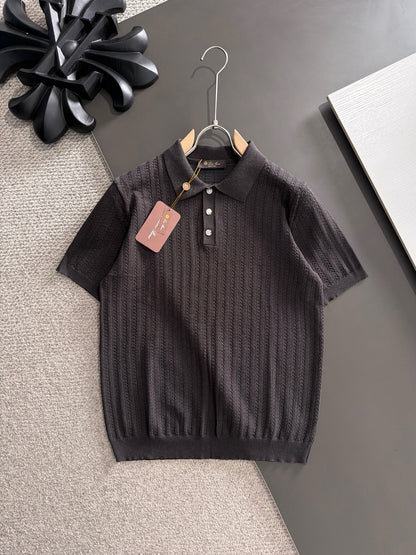 260511 New high-quality combed cotton yarn knitted polo shirt