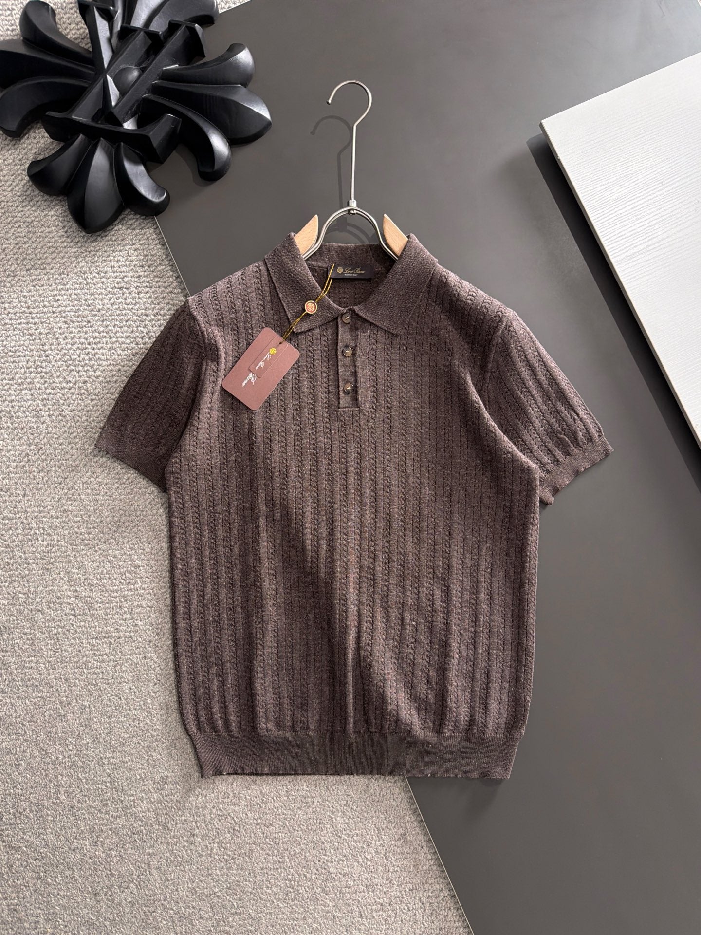 260511 New high-quality combed cotton yarn knitted polo shirt