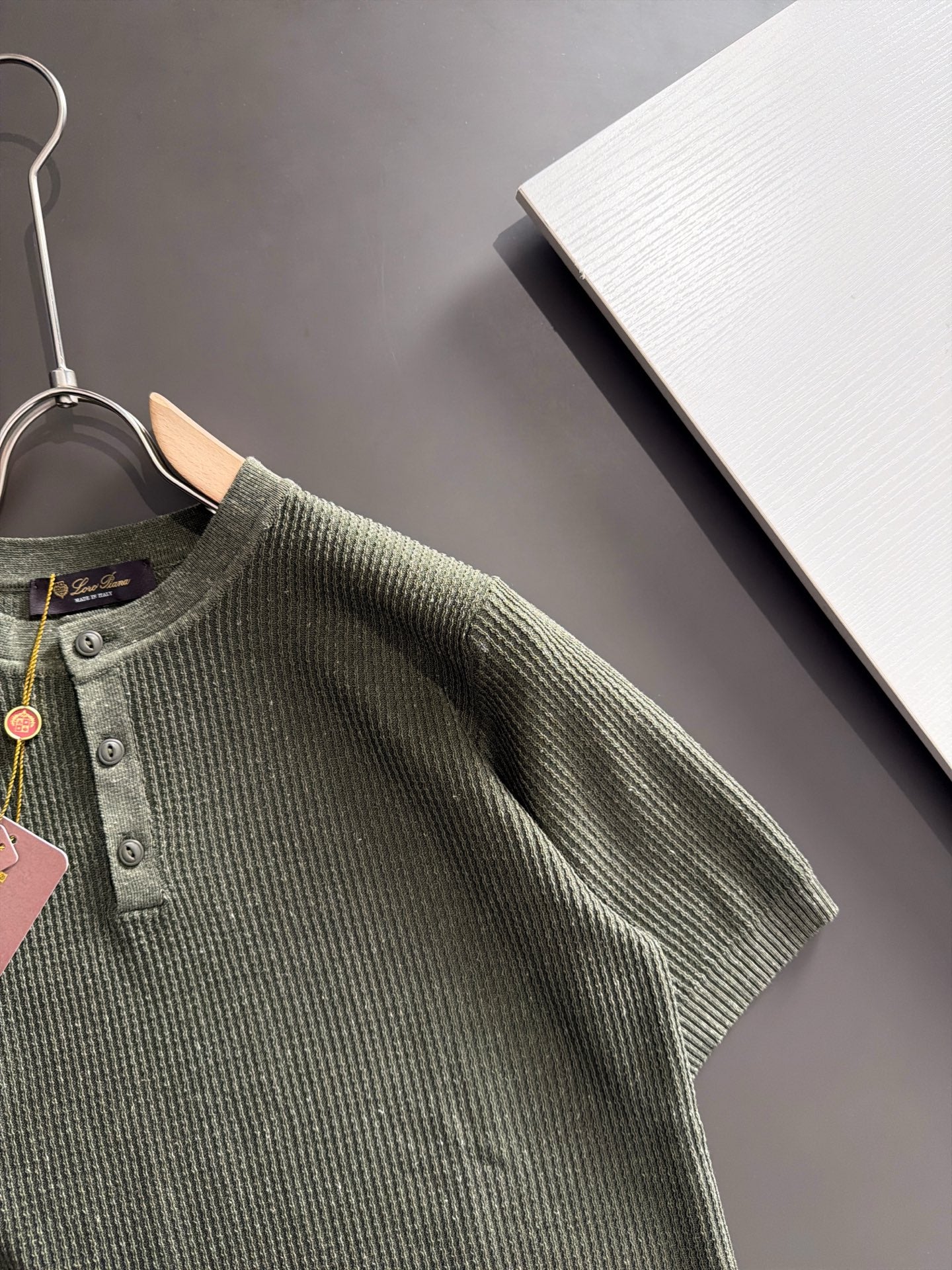260511 New high-quality combed cotton yarn button-down knitted T-shirt
