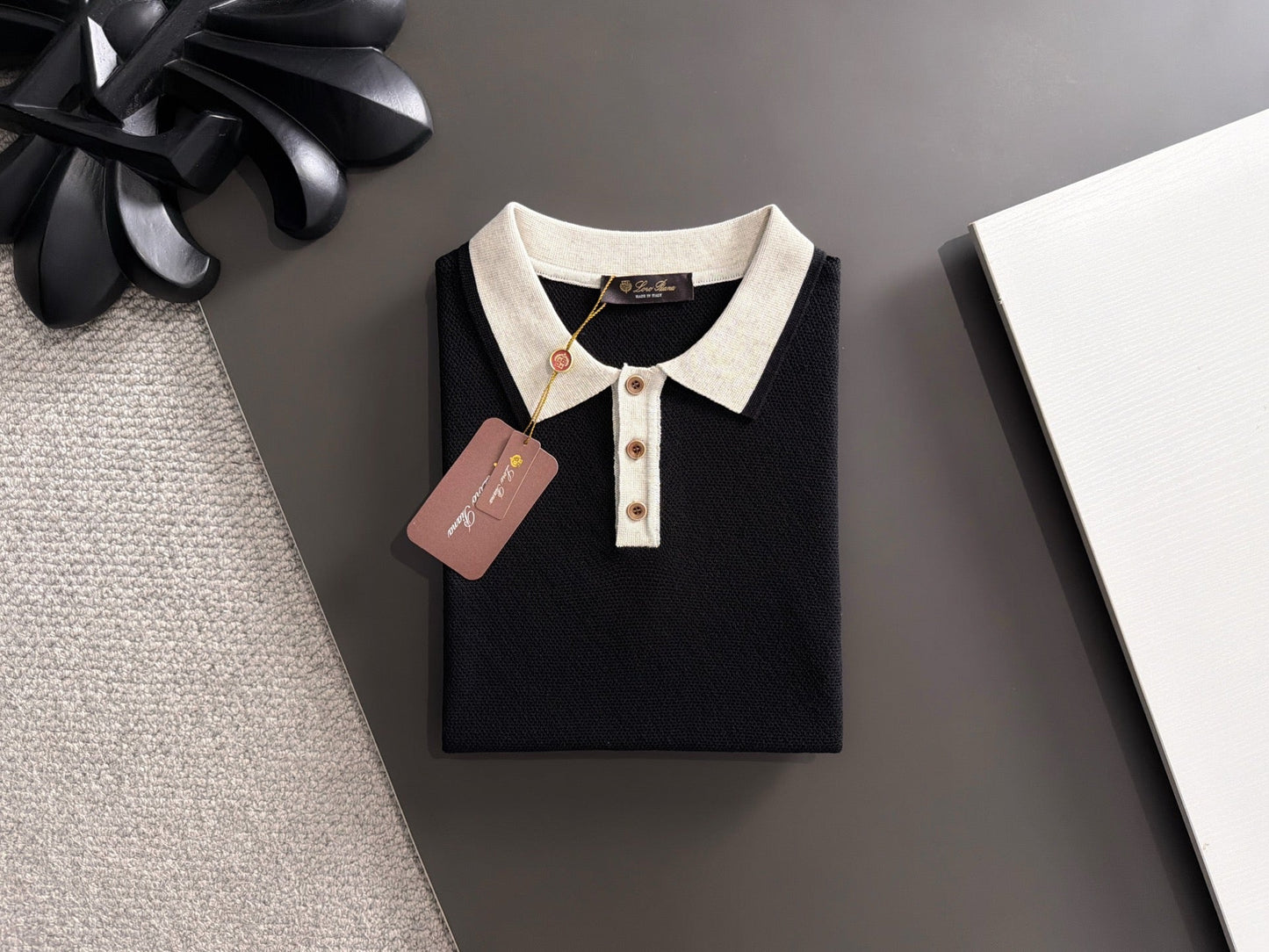 260511 New high-quality combed cotton yarn neckpiece stitched knitted polo shirt