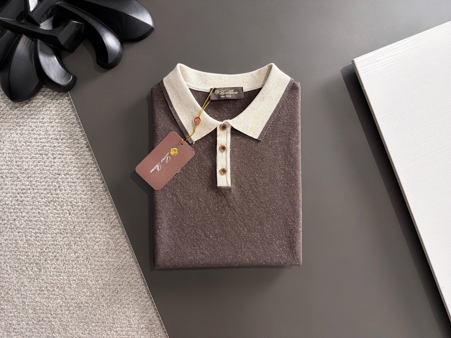 260511 New high-quality combed cotton yarn neckpiece stitched knitted polo shirt