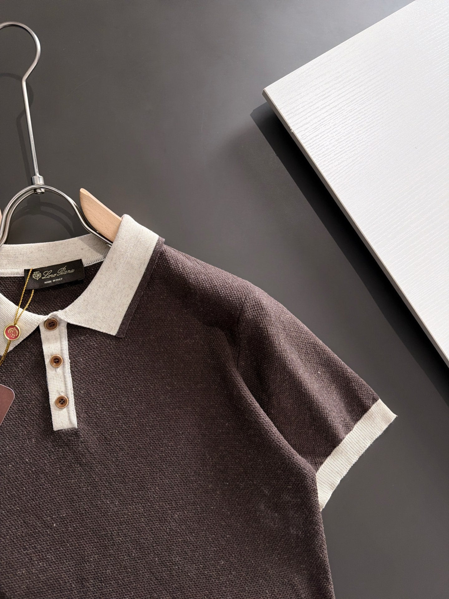 260511 New high-quality combed cotton yarn neckpiece stitched knitted polo shirt
