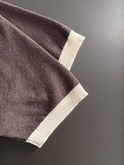 260511 New high-quality combed cotton yarn neckpiece stitched knitted polo shirt