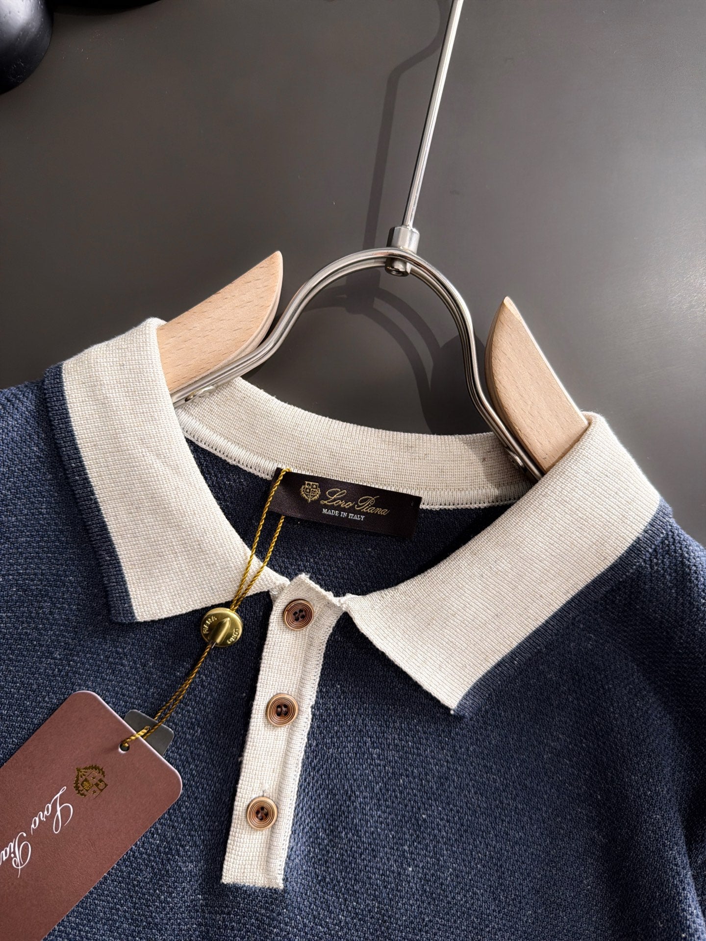 260511 New high-quality combed cotton yarn neckpiece stitched knitted polo shirt