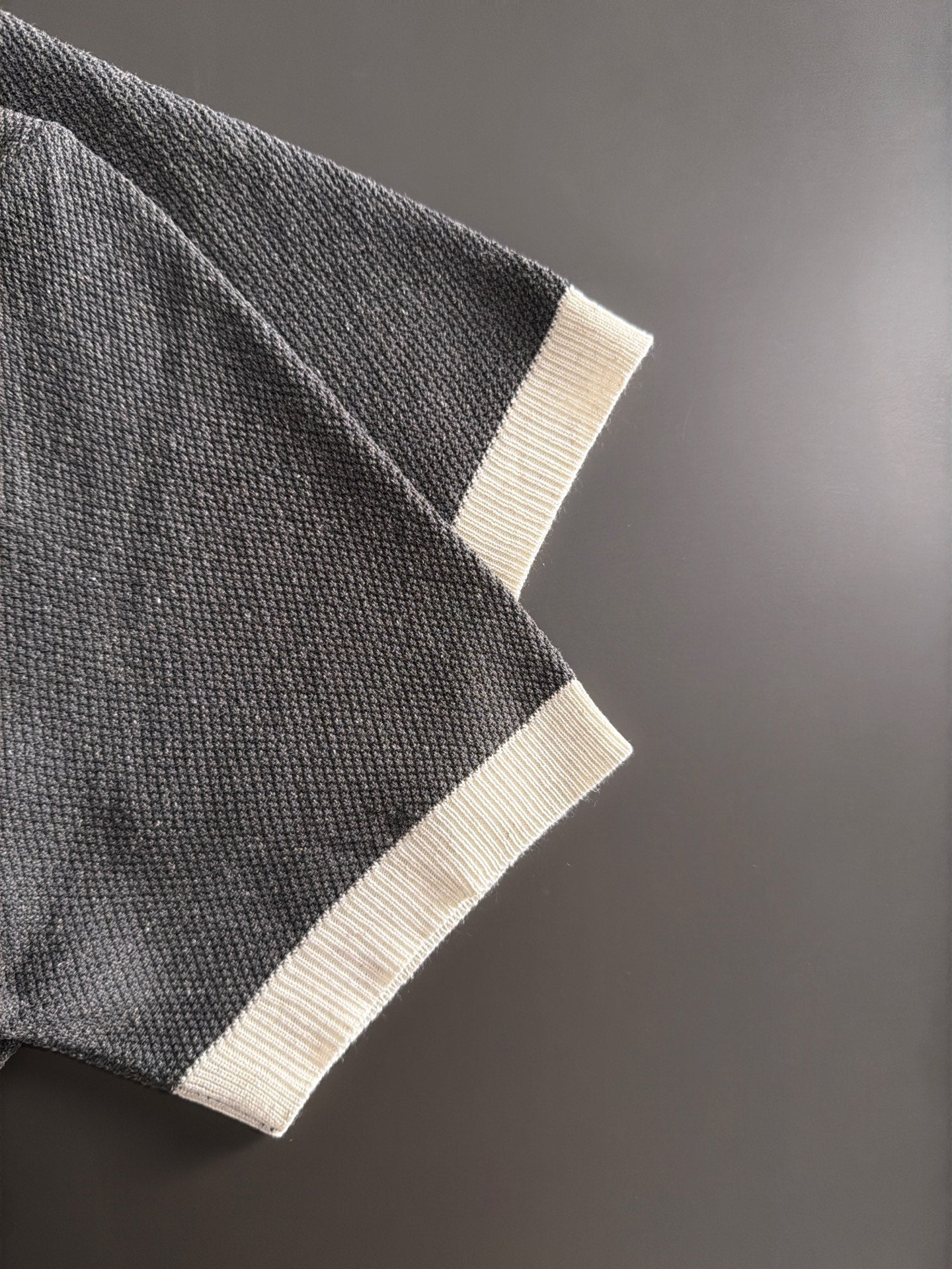 260511 New high-quality combed cotton yarn neckpiece stitched knitted polo shirt