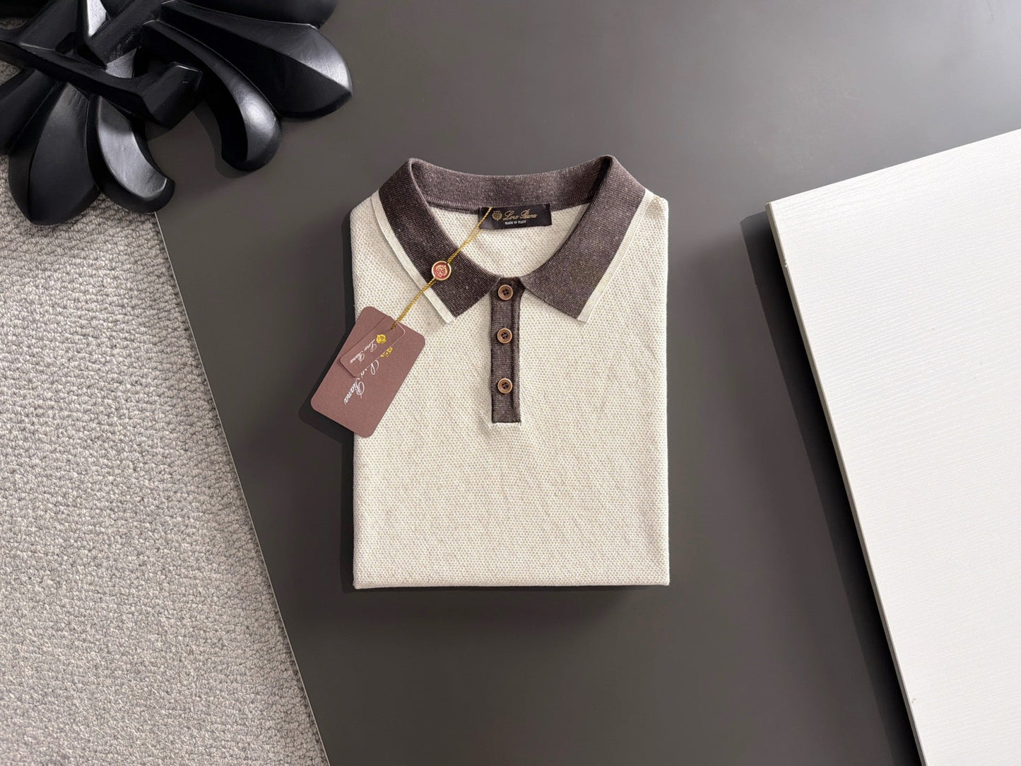 260511 New high-quality combed cotton yarn neckpiece stitched knitted polo shirt