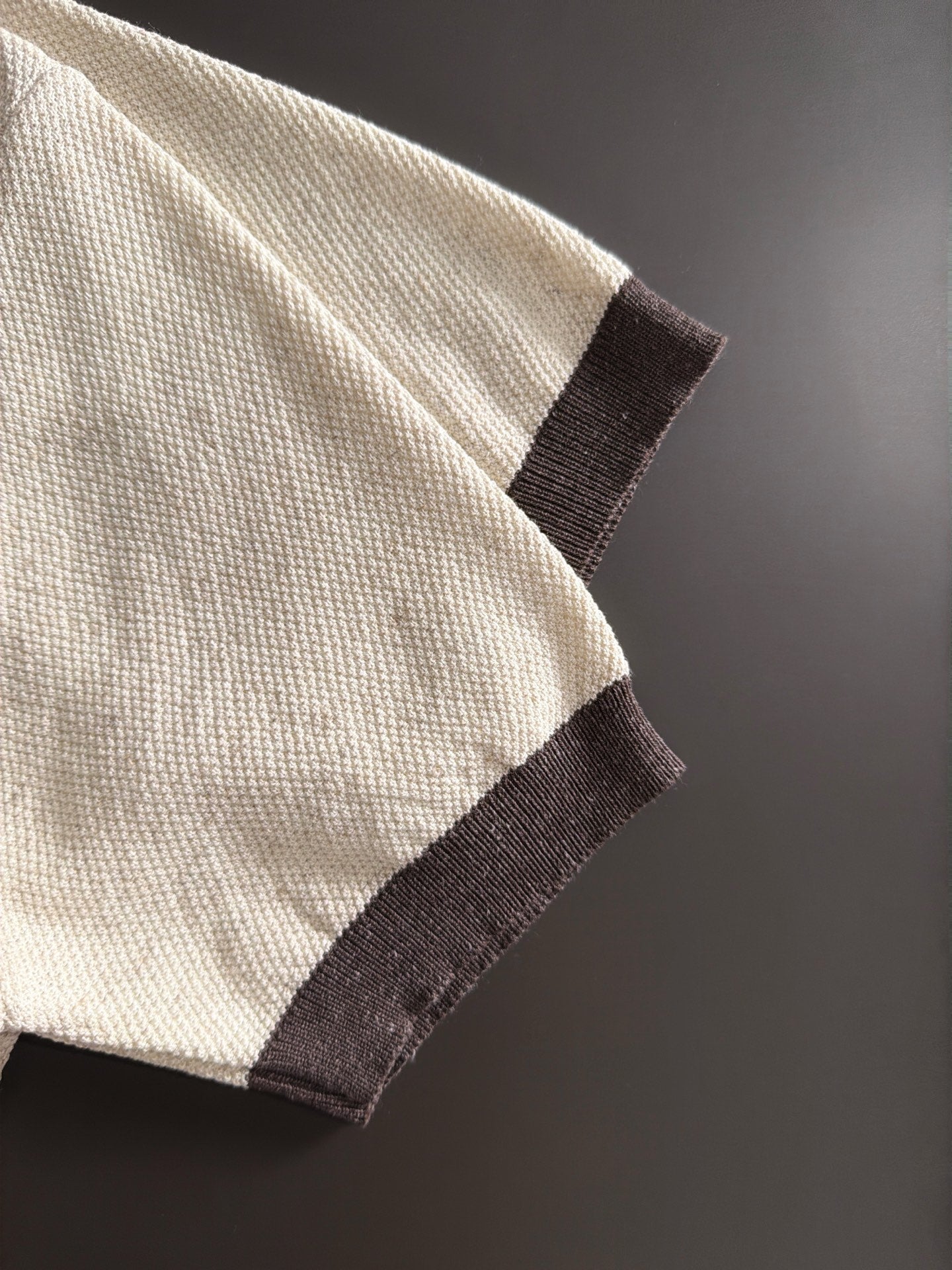 260511 New high-quality combed cotton yarn neckpiece stitched knitted polo shirt
