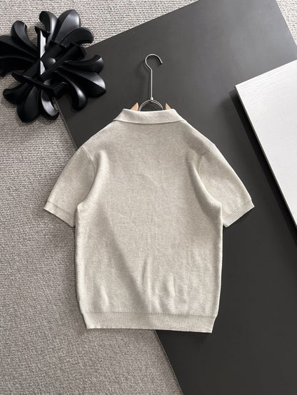 260511 New high-quality combed cotton yarn knitted polo shirt