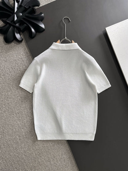 260511 New high-quality combed cotton yarn knitted polo shirt