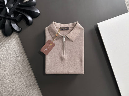 260511 New high-quality combed cotton yarn knitted polo shirt